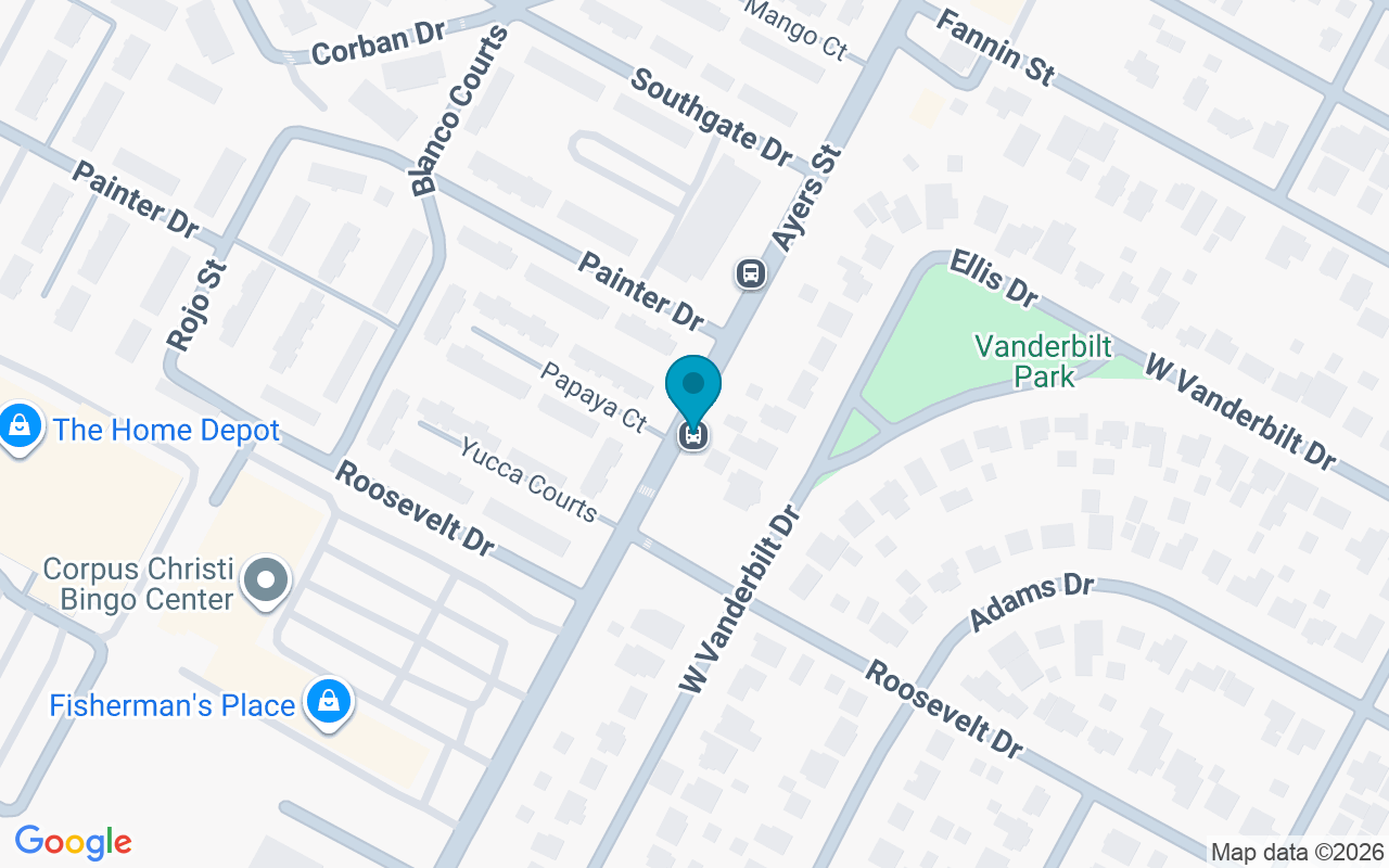 Map showing the location of Ayers @ Roosevelt