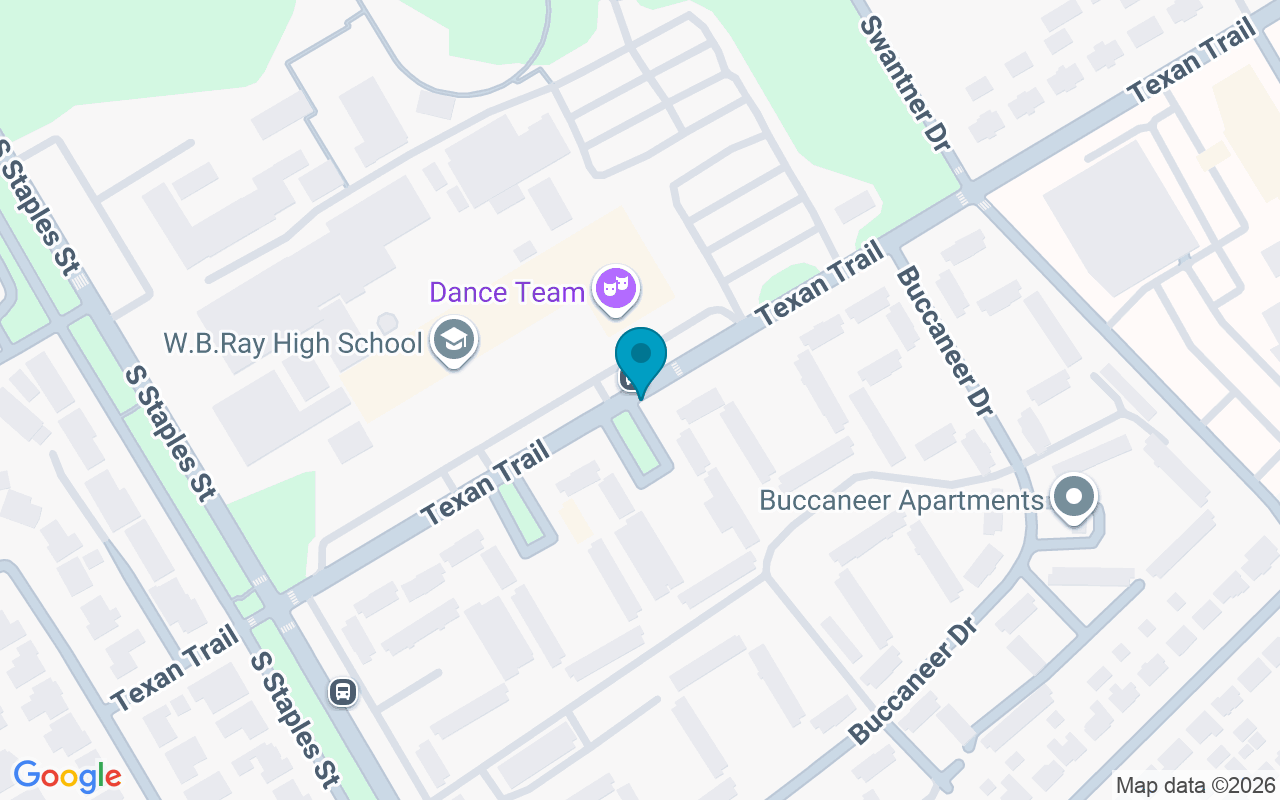 Map showing the location of Texan Trail @ Ray Hs