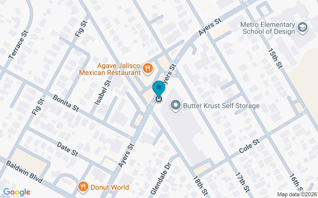 Map showing the location of Ayers @ 18th