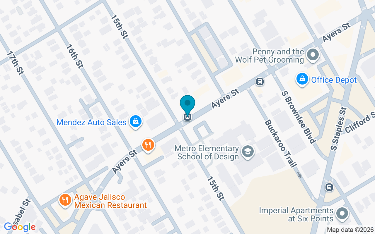 Map showing the location of Ayers @ 15th