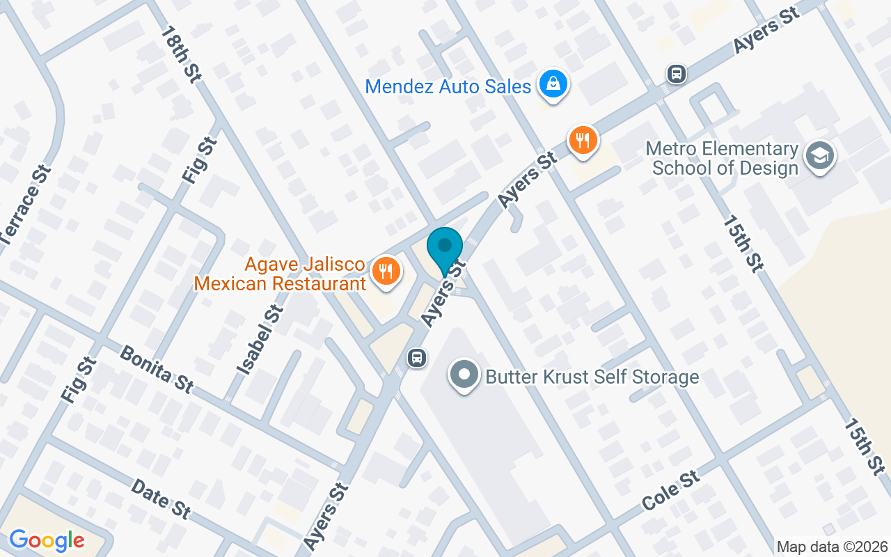 Map showing the location of Ayers @ 17th