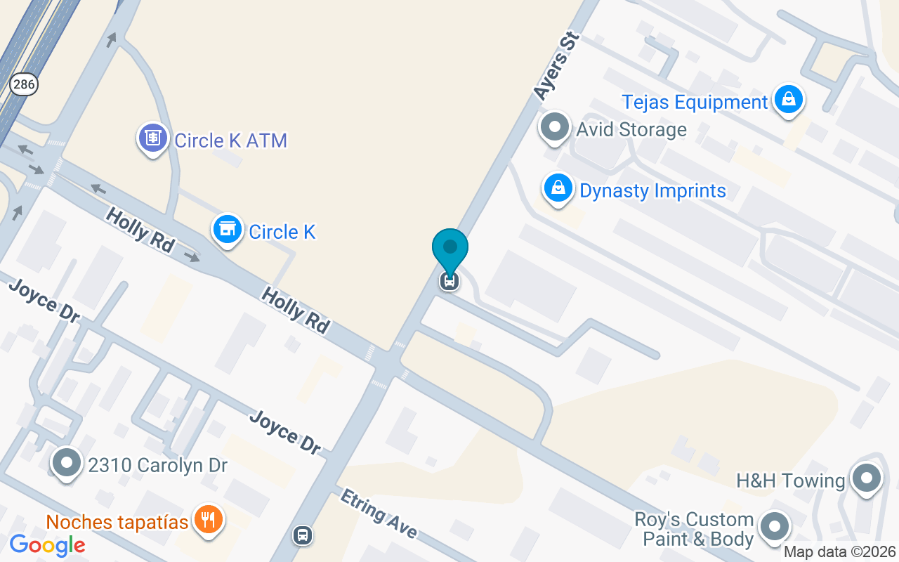 Map showing the location of Ayers @ Holly