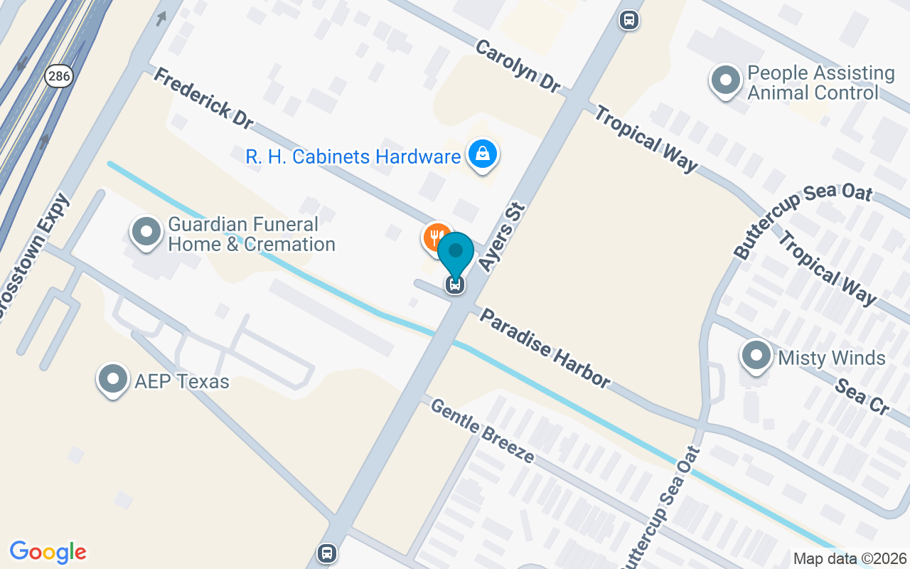 Map showing the location of Ayers @ Frederick