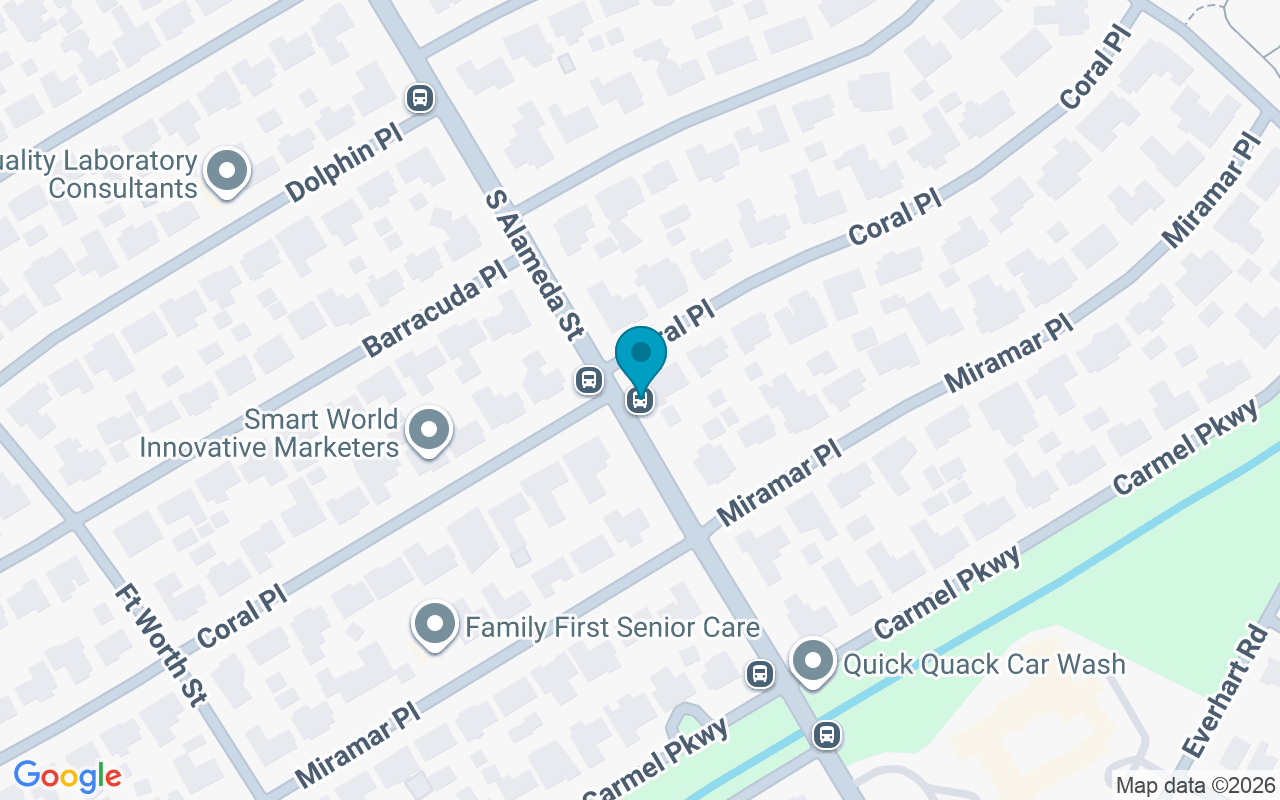 Map showing the location of Alameda @ Coral