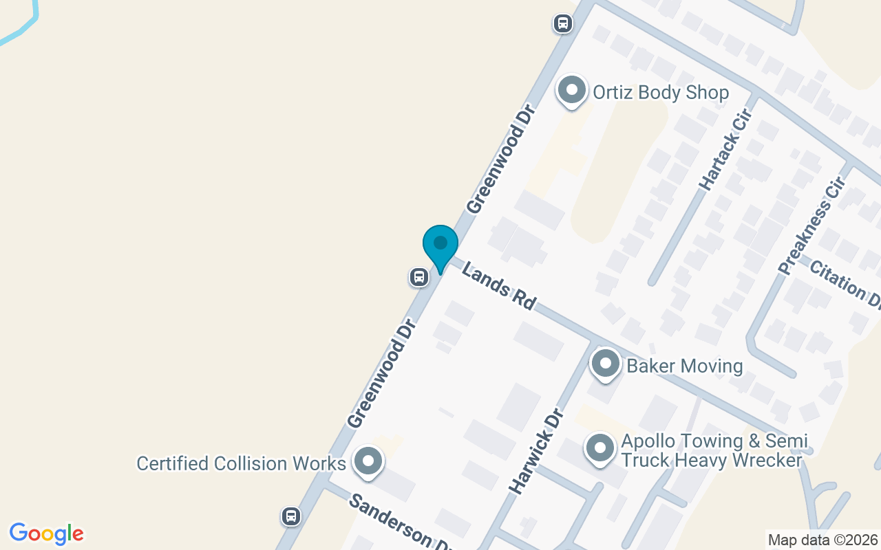 Map showing the location of Greenwood @ Lands Rd