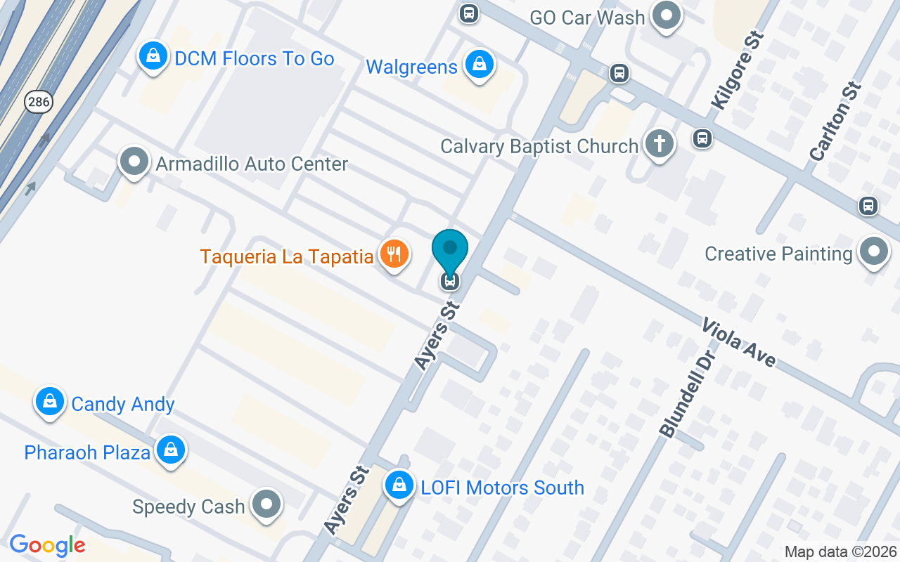 Map showing the location of Ayers @ Viola