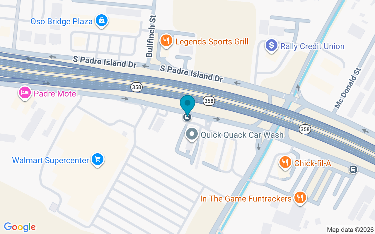 Map showing the location of Flour Bluff Walmart