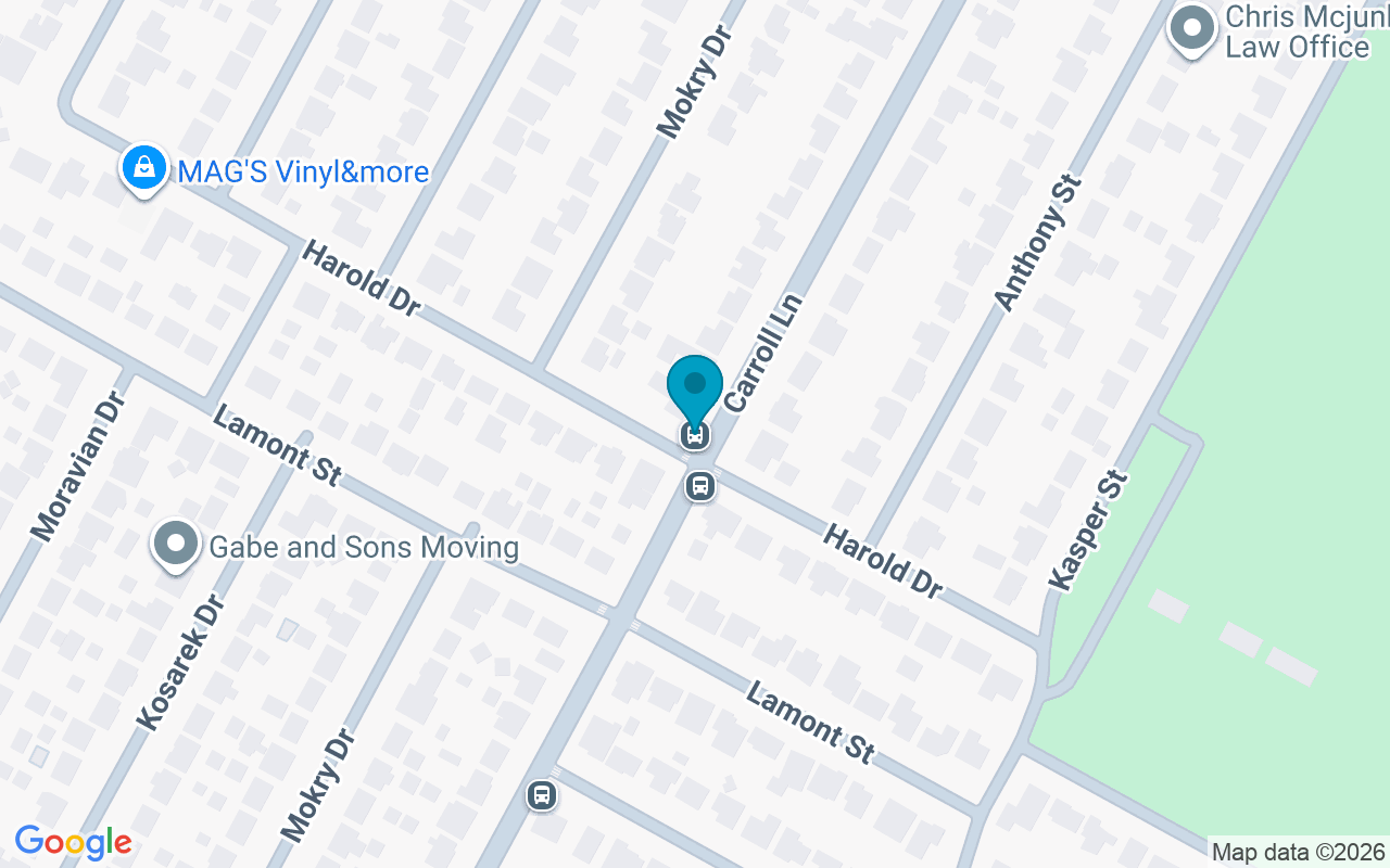 Map showing the location of Carroll @ Harold