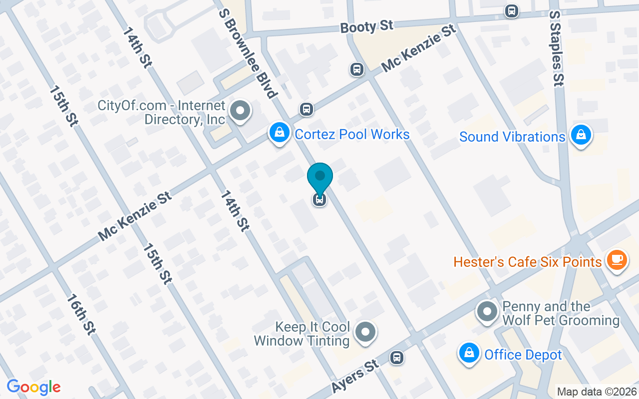 Map showing the location of Brownlee @ Nueces Center