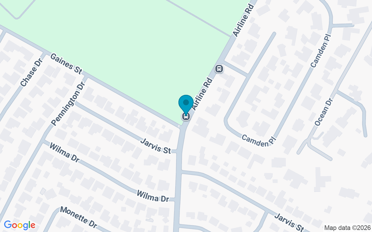 Map showing the location of Airline @ Gaines