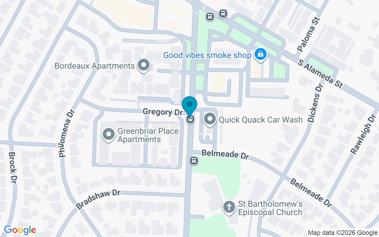 Map showing the location of Airline @ Gregory