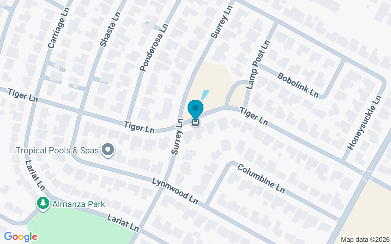 Map showing the location of Tiger Lane @ Surrey