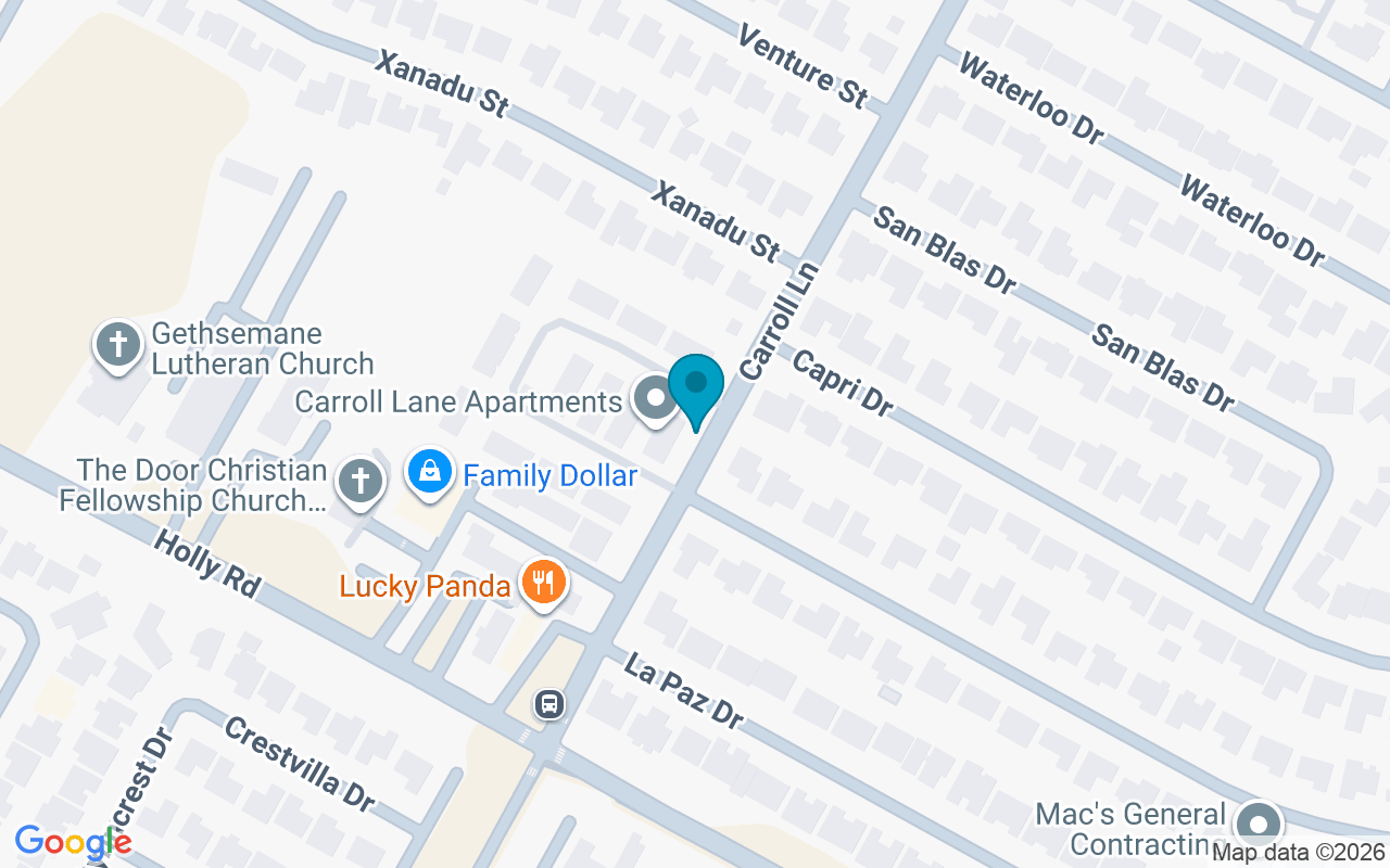 Map showing the location of Carroll Lane
