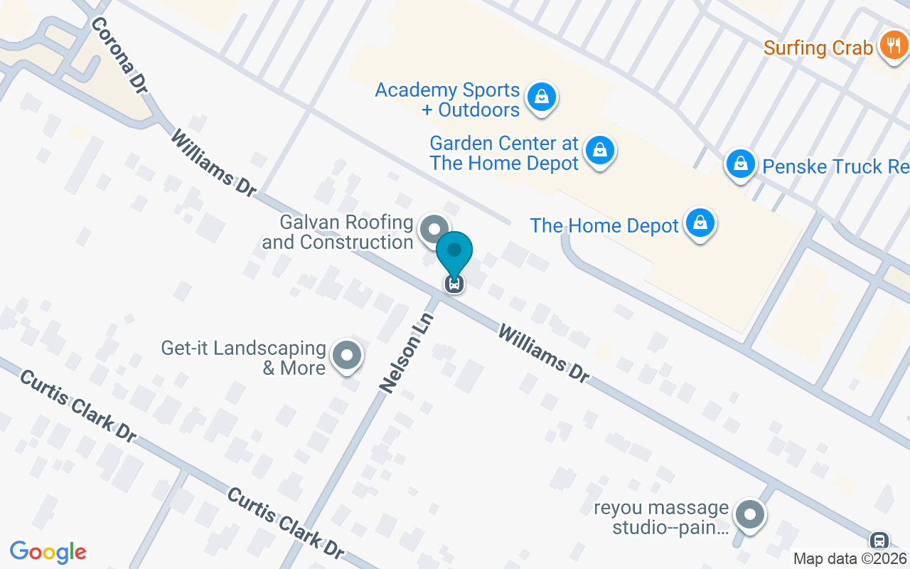 Map showing the location of Williams @ Nelson