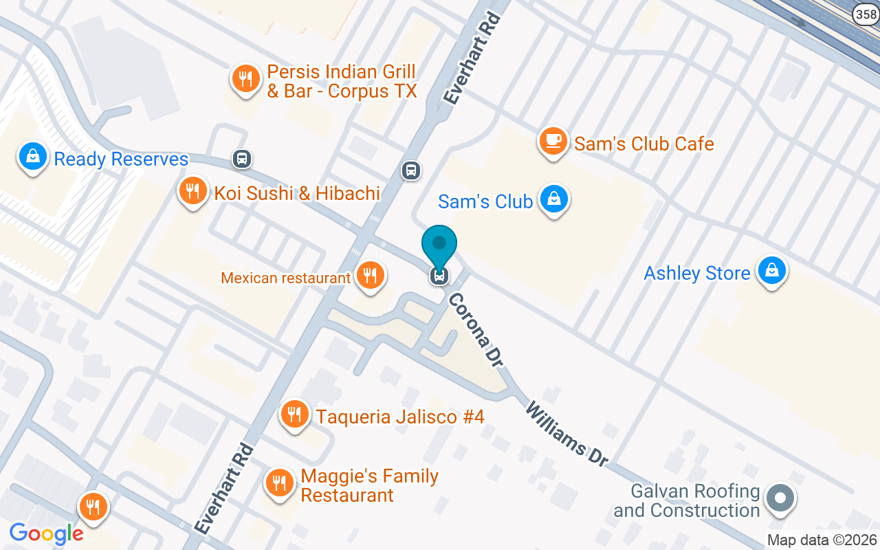 Map showing the location of Williams @ Everhart