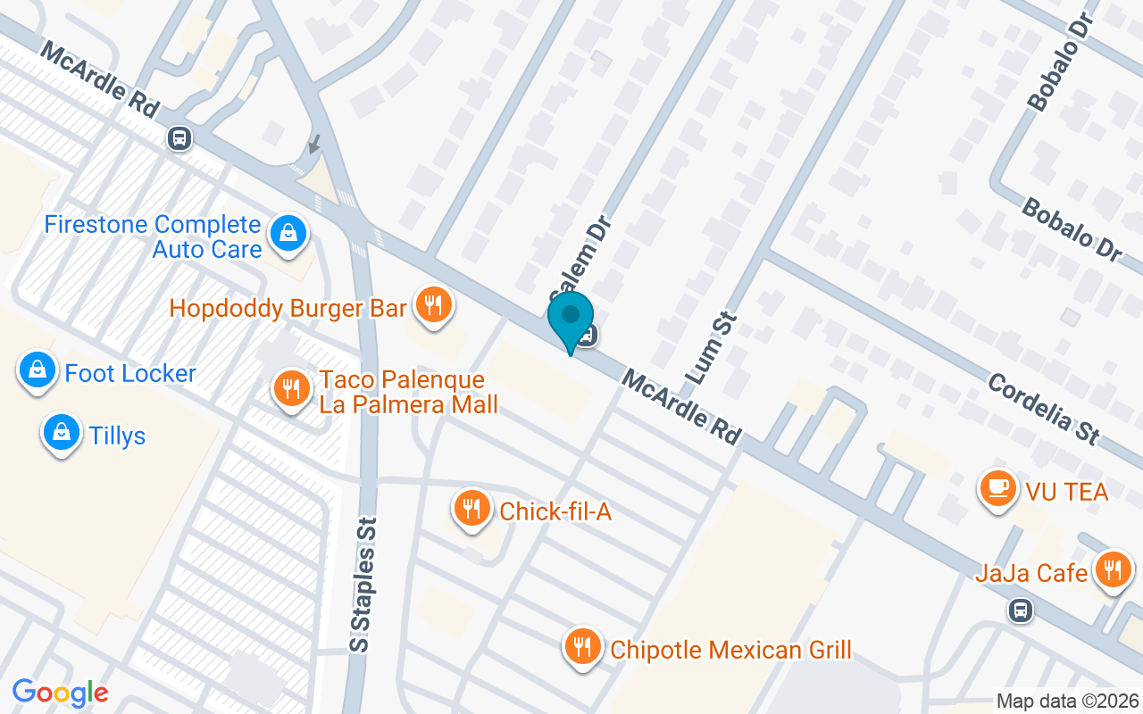 Map showing the location of McArdle @ the Shops at La
