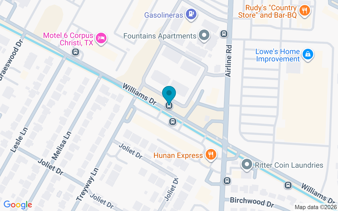 Map showing the location of Williams @ Airline