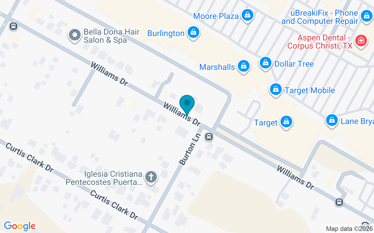 Map showing the location of Williams @ Burton