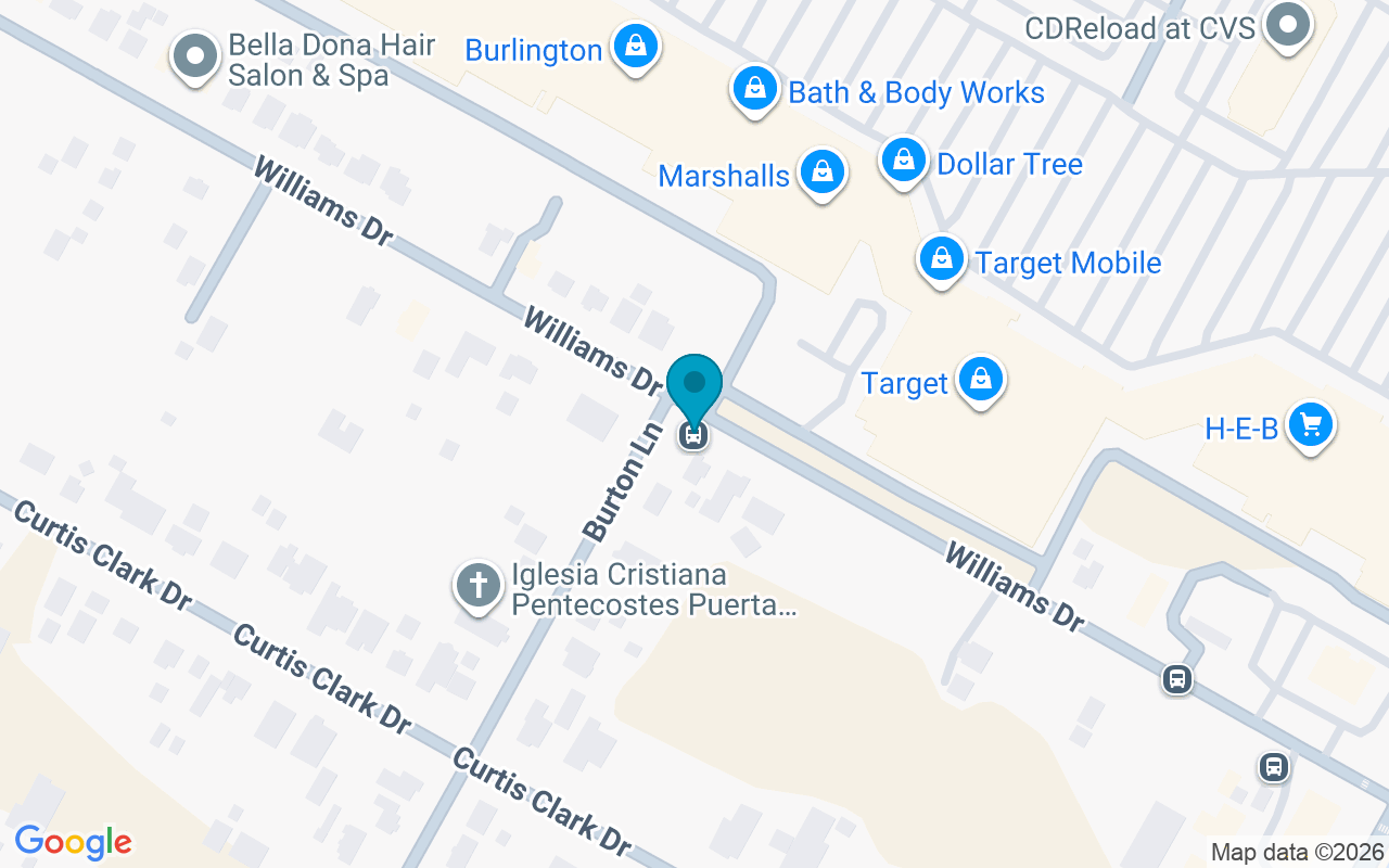 Map showing the location of Williams @ Burton