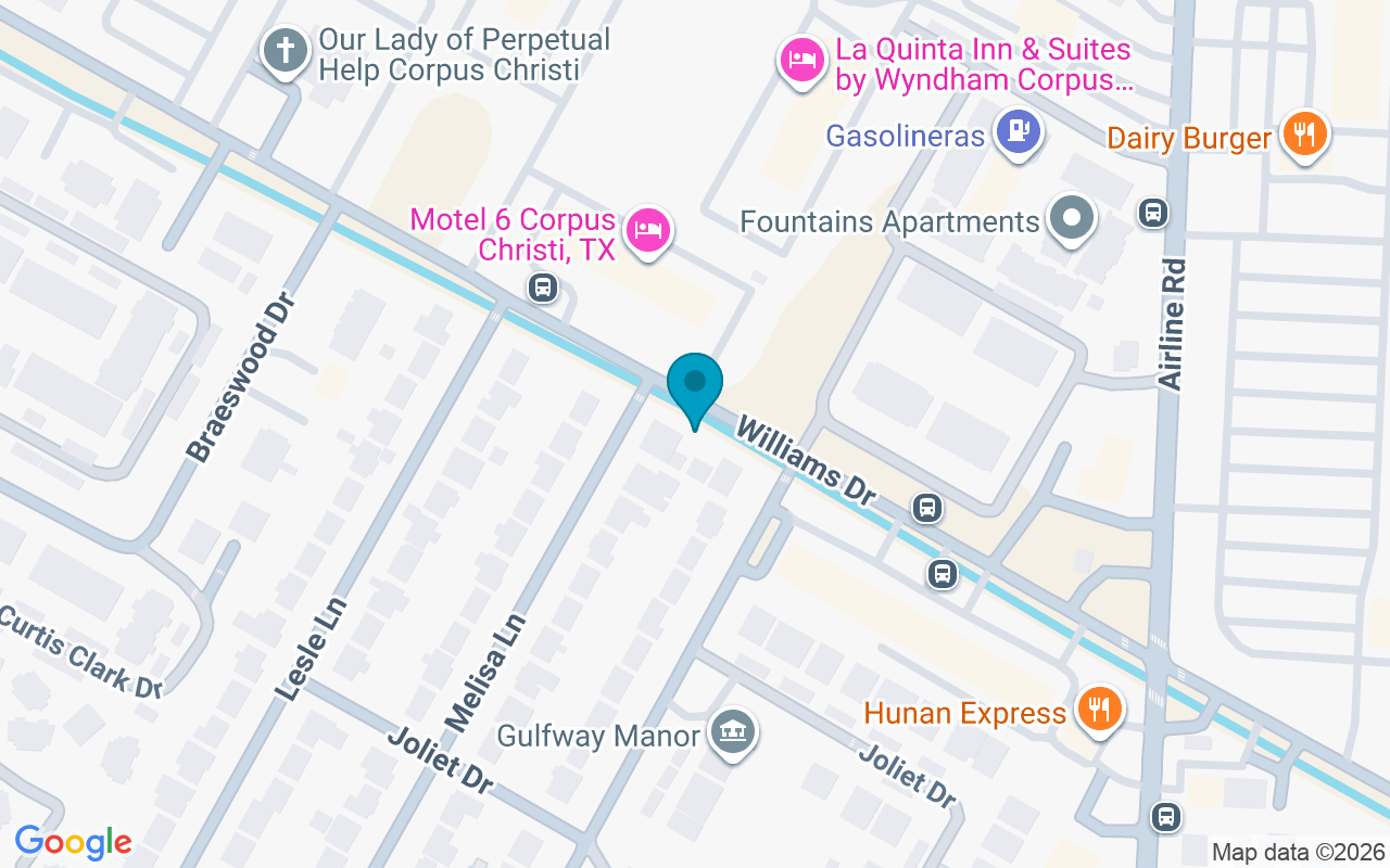 Map showing the location of Williams @ Leslie