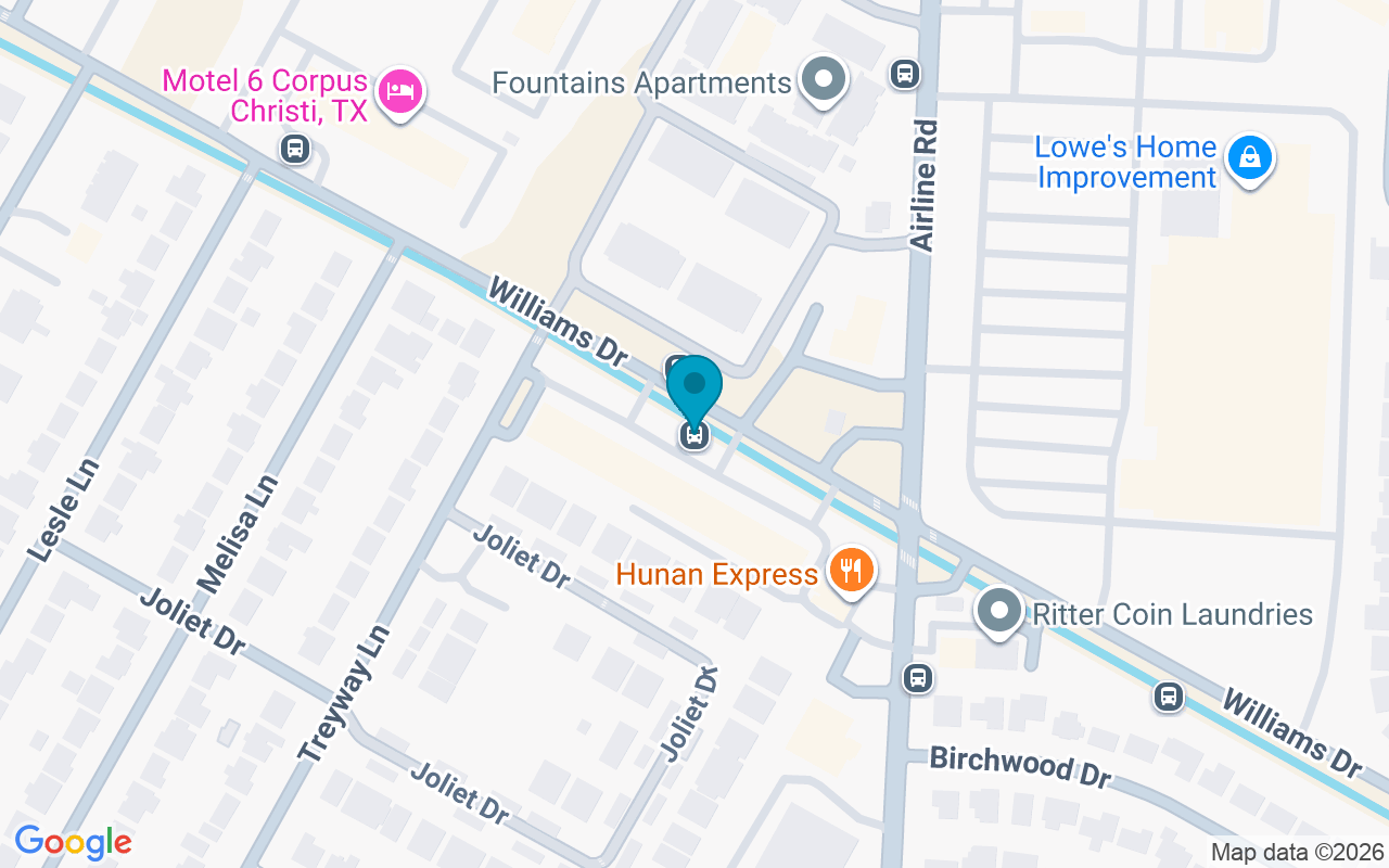 Map showing the location of Williams @ Airline