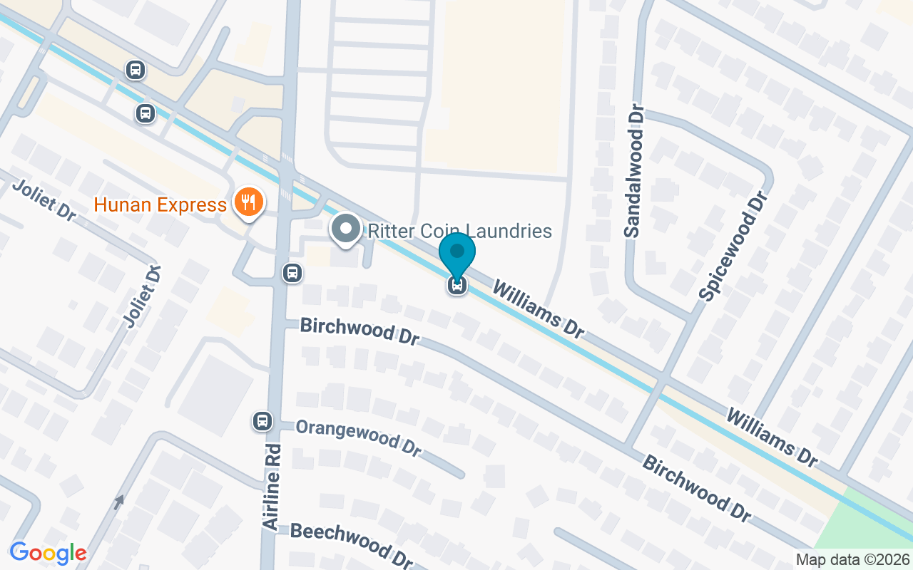 Map showing the location of Williams @ Airline