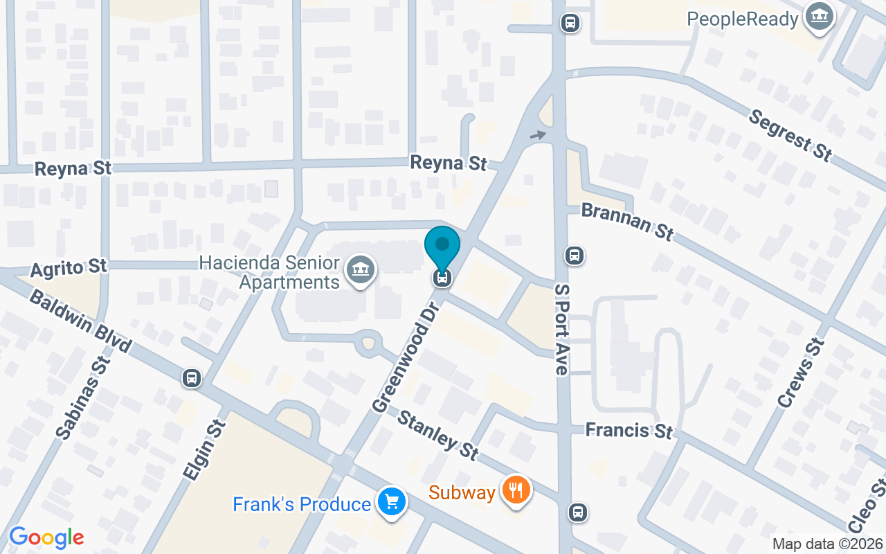 Map showing the location of Greenwood @ Hacienda