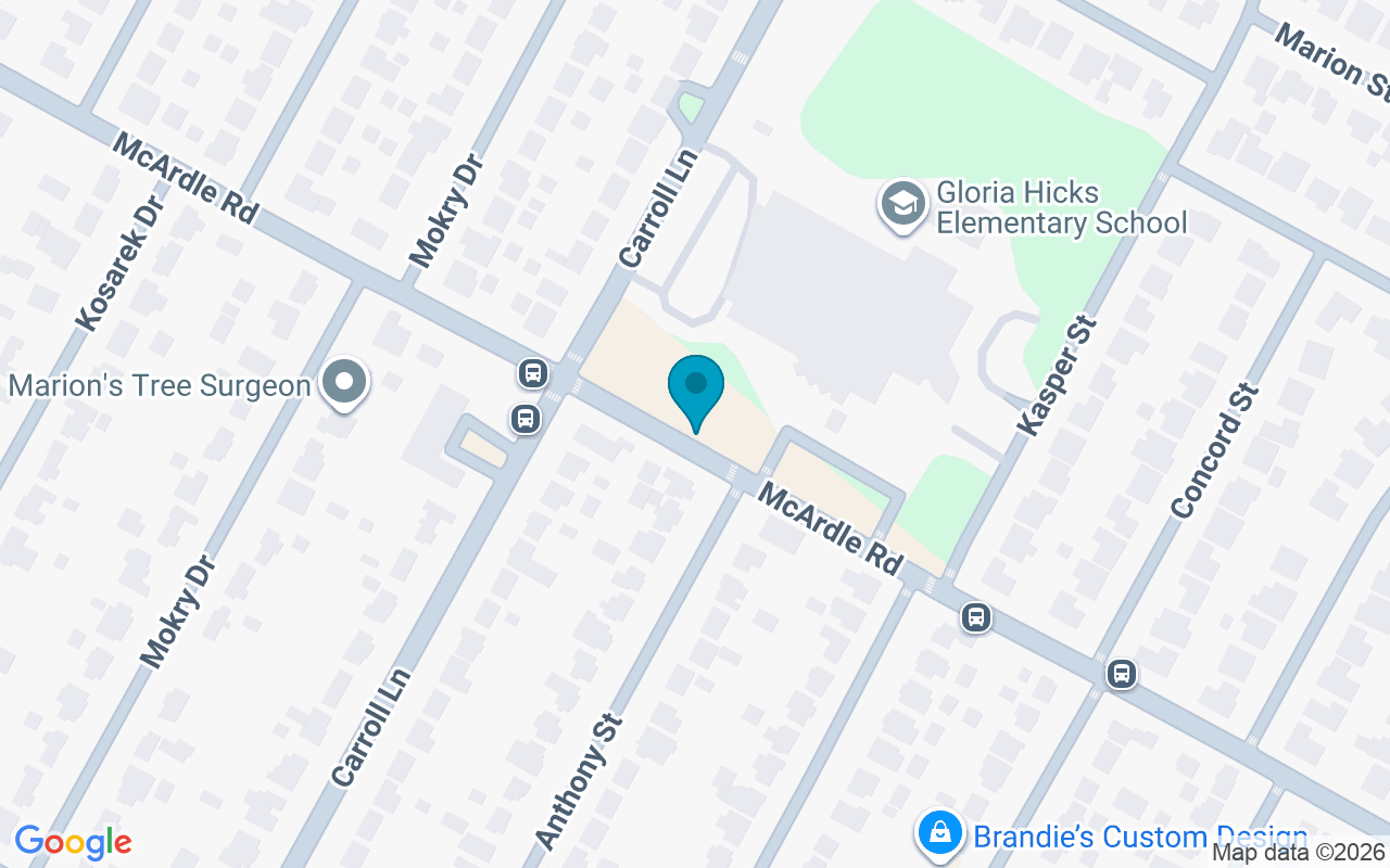 Map showing the location of McArdle @ Anthony