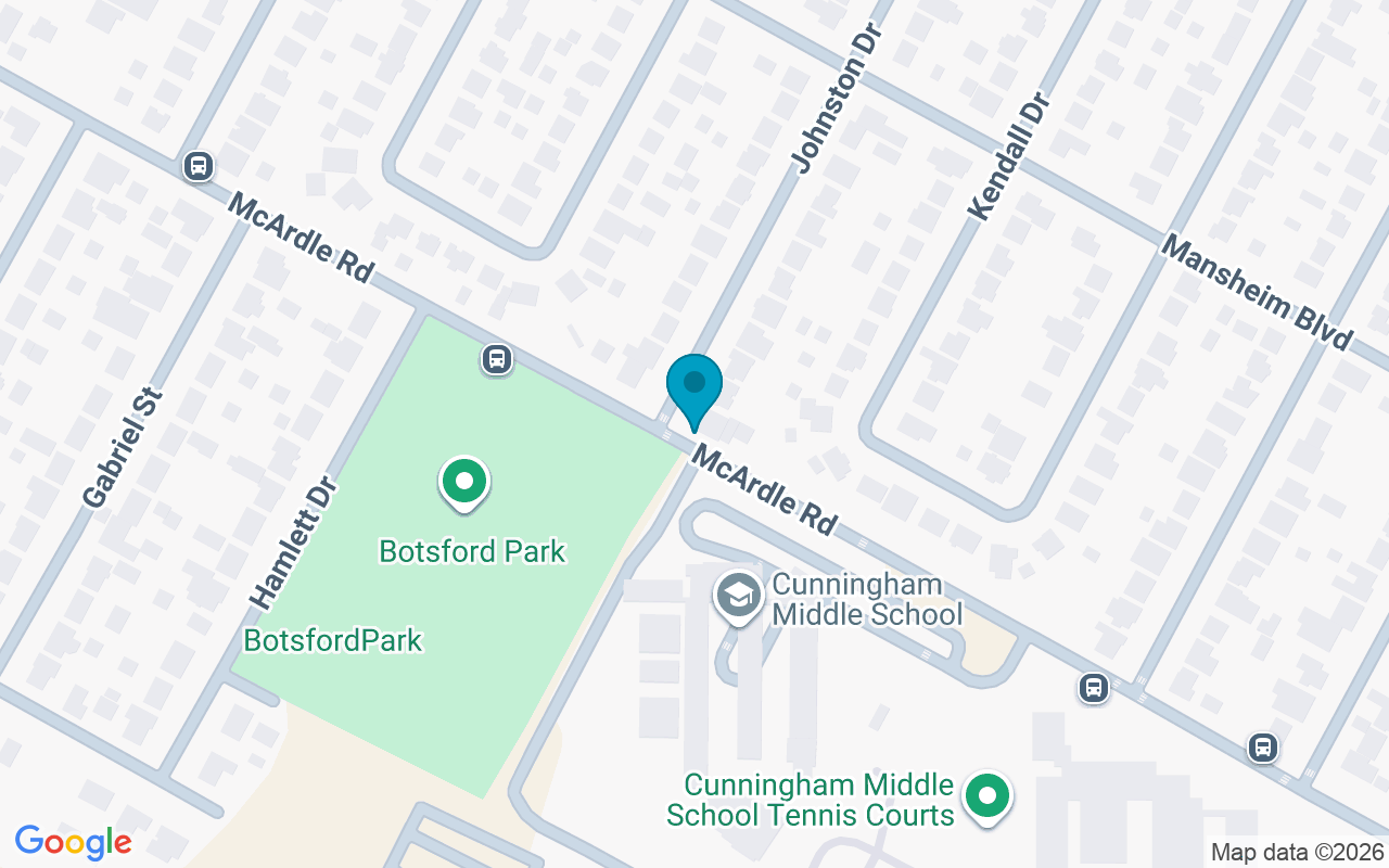 Map showing the location of McArdle @ Cunningham