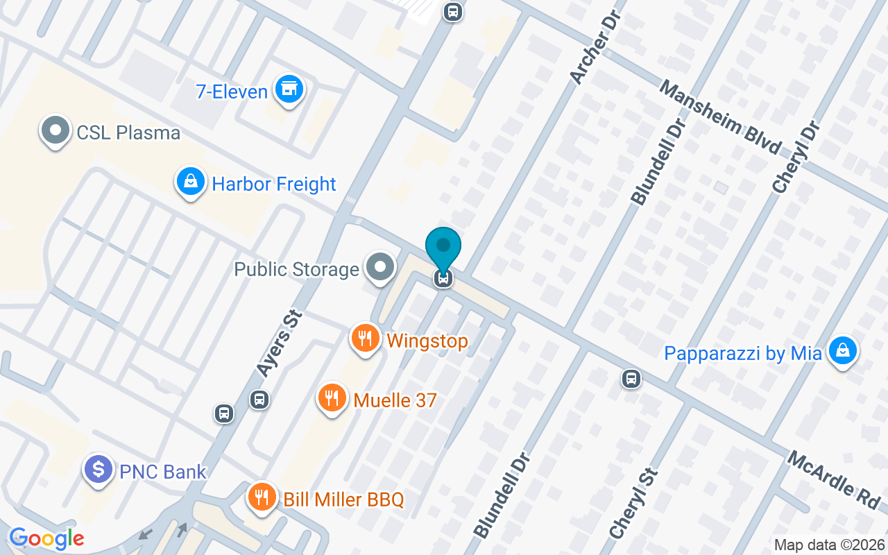 Map showing the location of McArdle @ Ayers