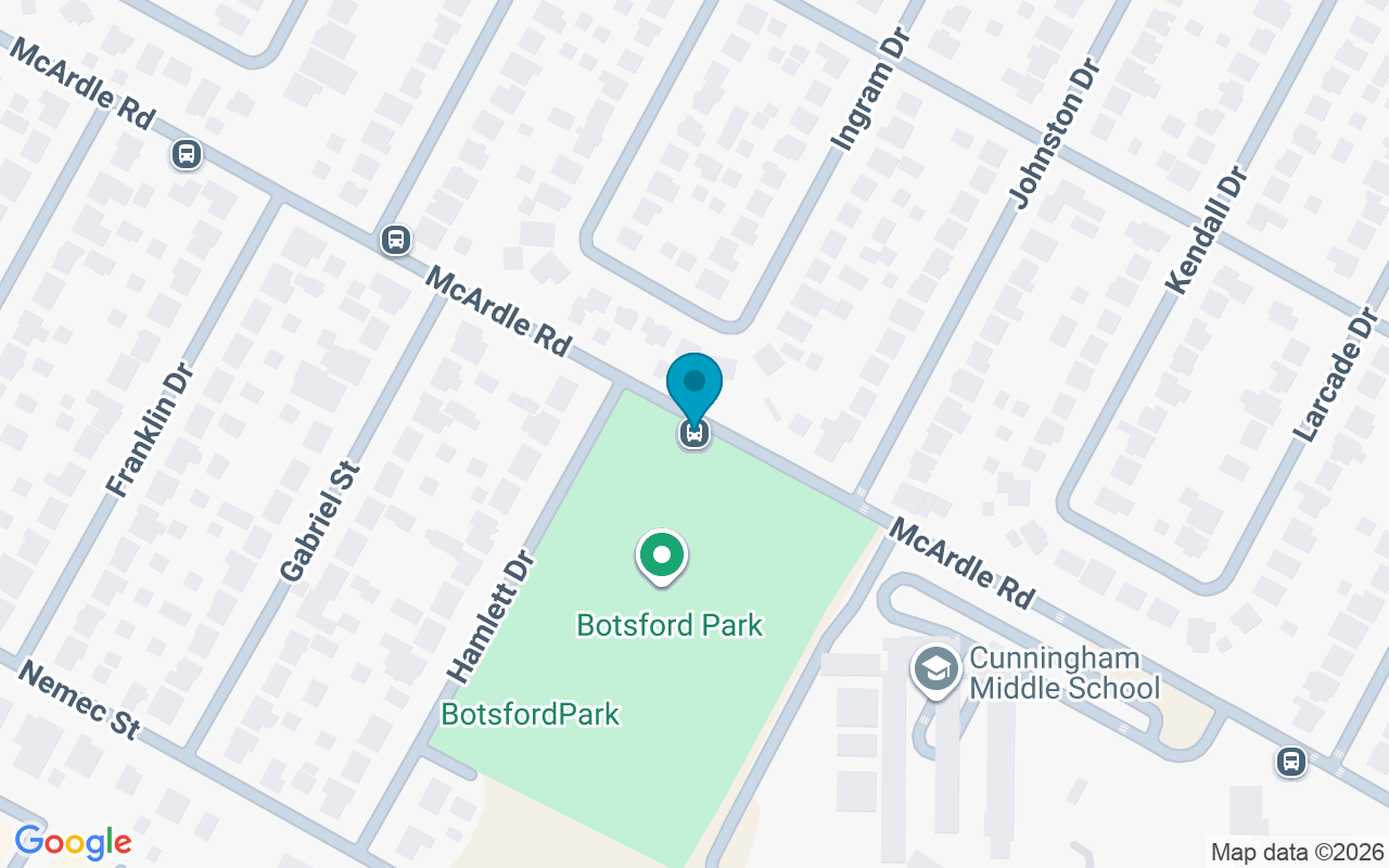 Map showing the location of McArdle @ Hamlett