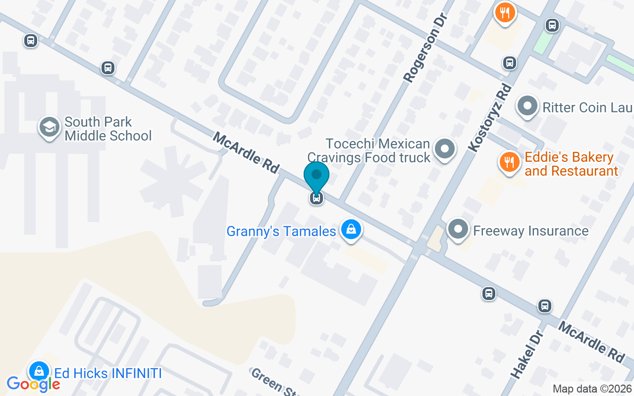 Map showing the location of McArdle @ Rogerson