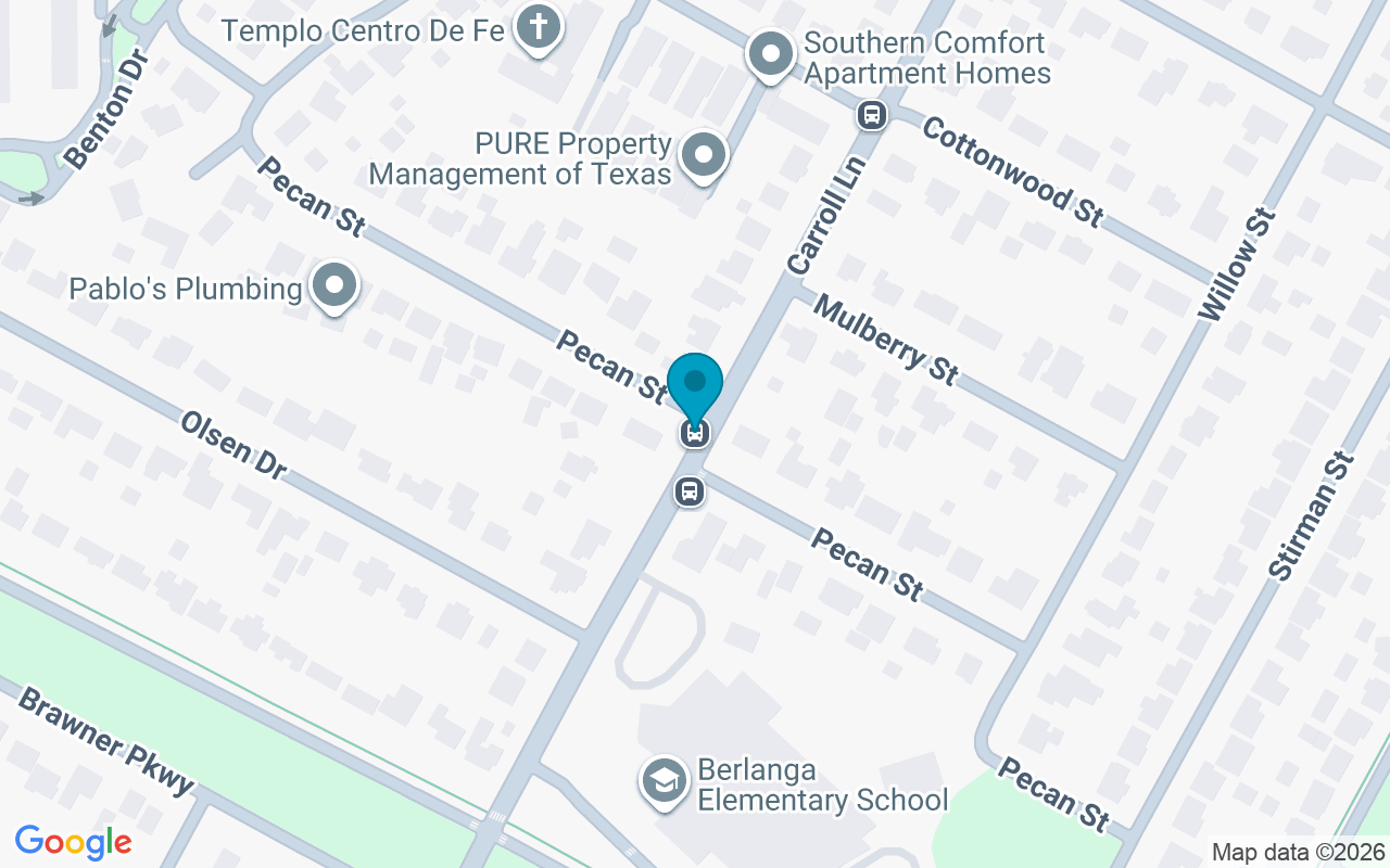 Map showing the location of Carroll @ Pecan