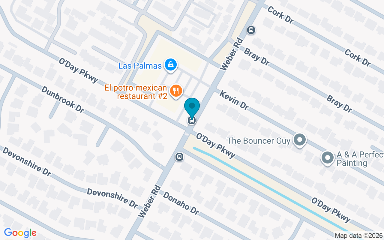 Map showing the location of Weber @ O'day