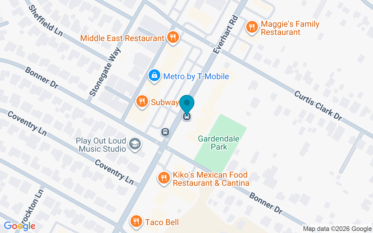 Map showing the location of Everhart @ Bonner