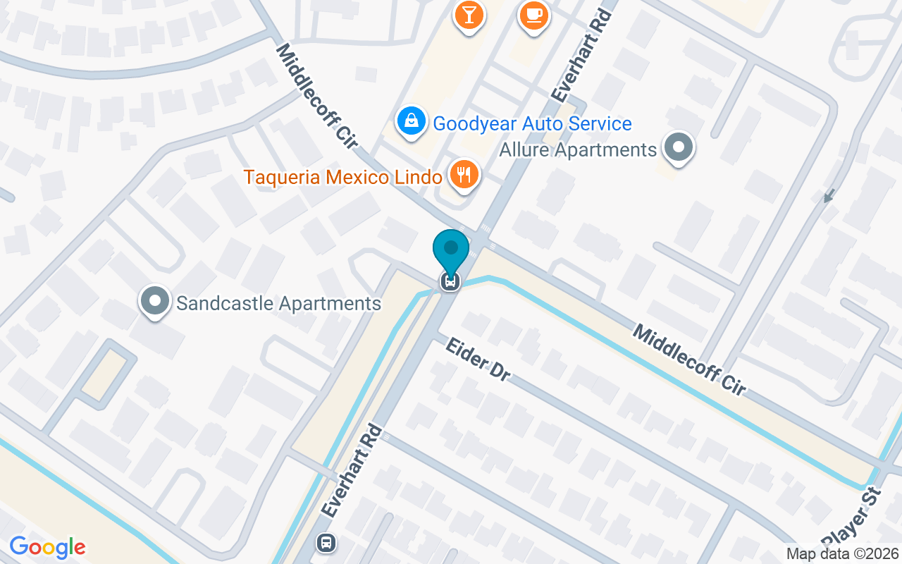 Map showing the location of Everhart @ Eider