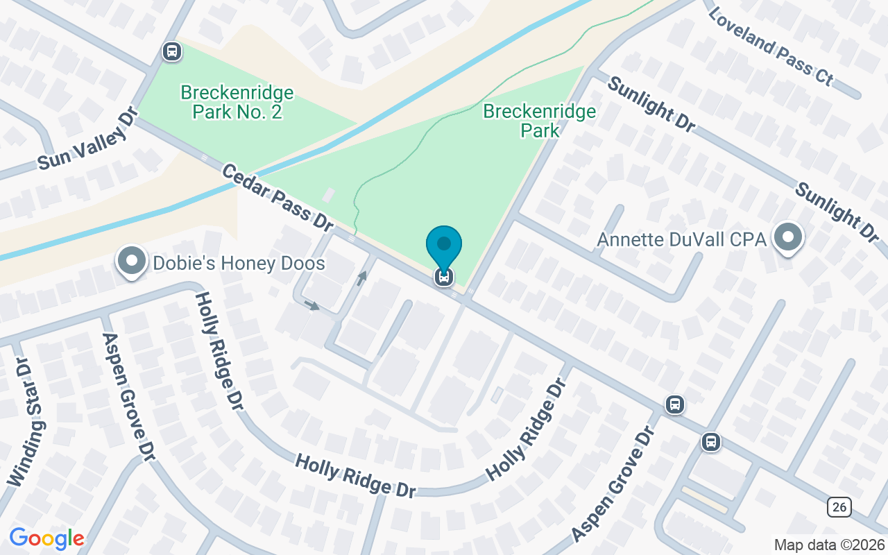Map showing the location of Cedarpass @ Junction