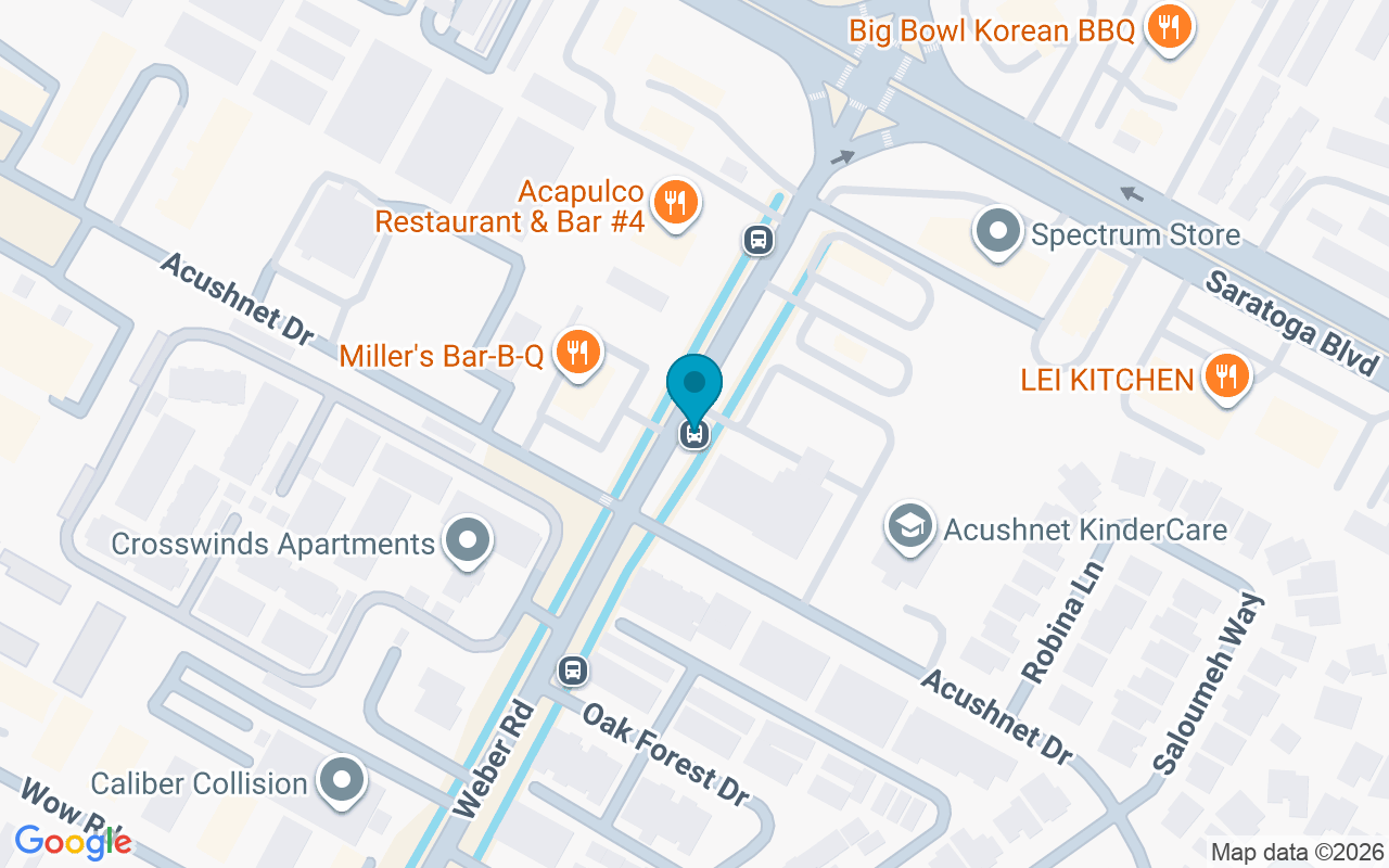 Map showing the location of Weber @ Acushnet