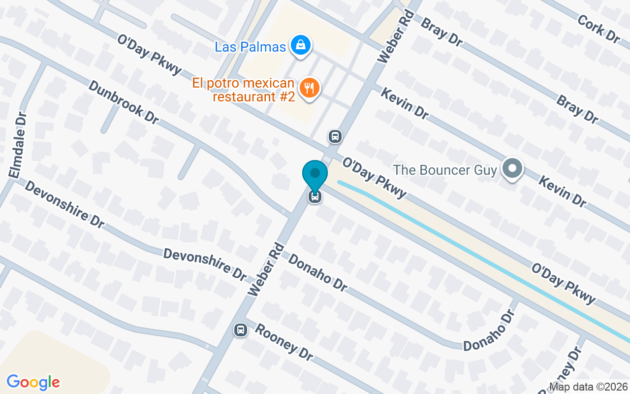 Map showing the location of Weber @ O'day