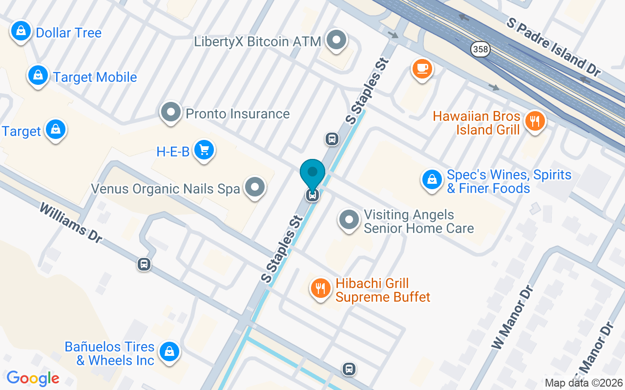 Map showing the location of Staples @ Moore Plaza