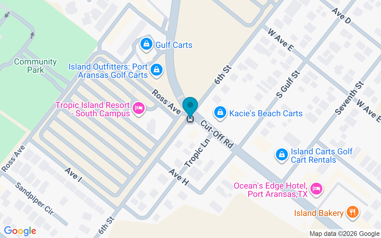 Map showing the location of 6th Street @ Av G