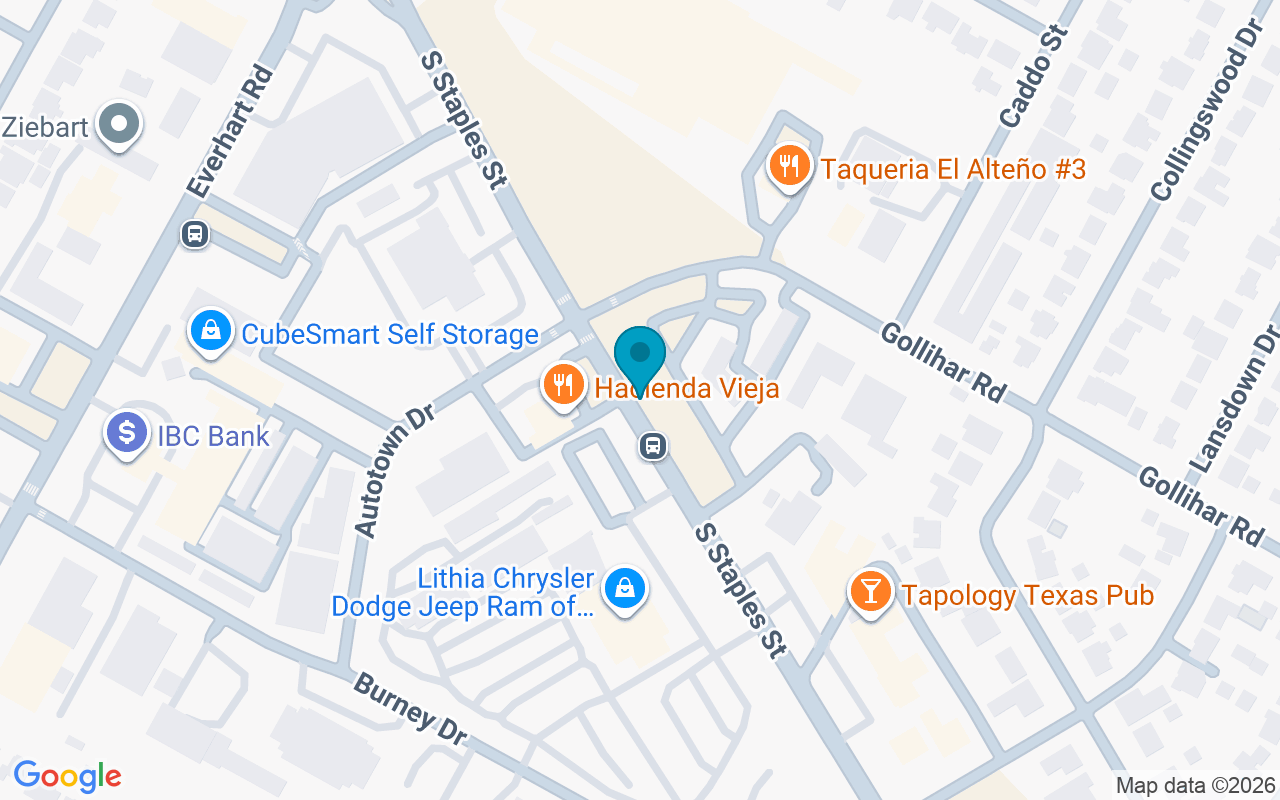 Map showing the location of Staples @ Gollihar