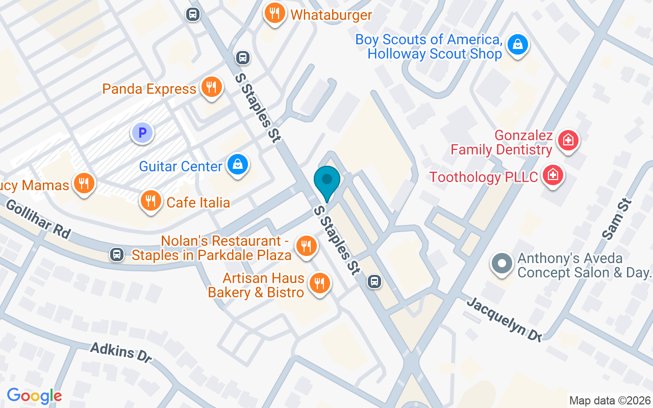 Map showing the location of Staples @ Gollihar