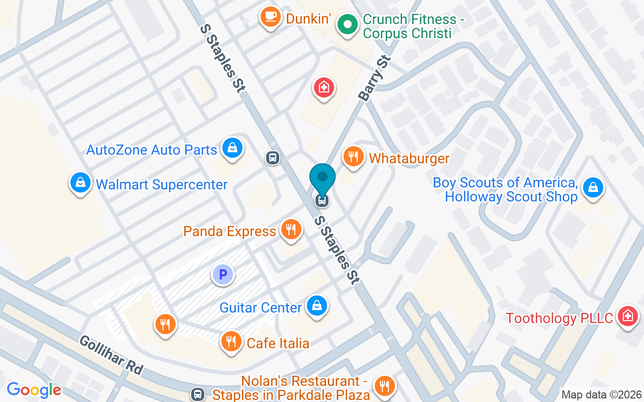 Map showing the location of Staples @ Barry