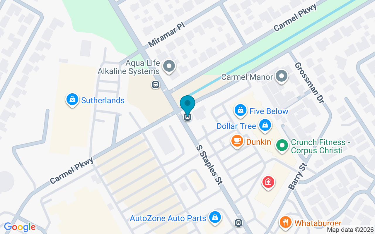 Map showing the location of Staples @ Carmel