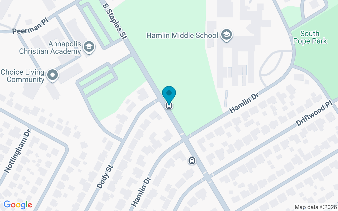 Map showing the location of Staples @ Hamlin