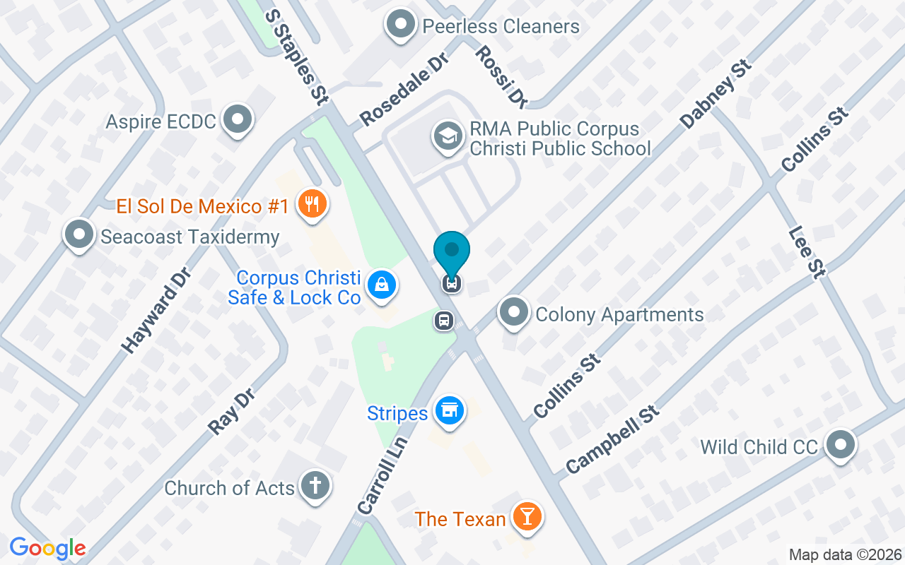 Map showing the location of Staples @ Carroll Ln