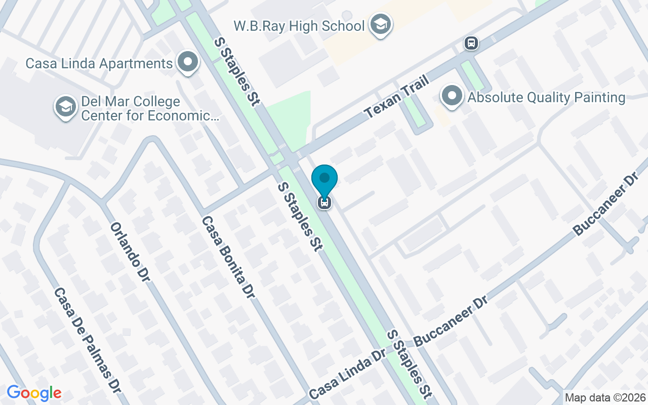 Map showing the location of Staples @ Texantrail