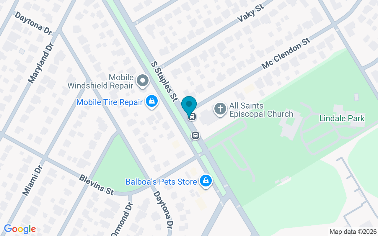 Map showing the location of Staples @ McClendon