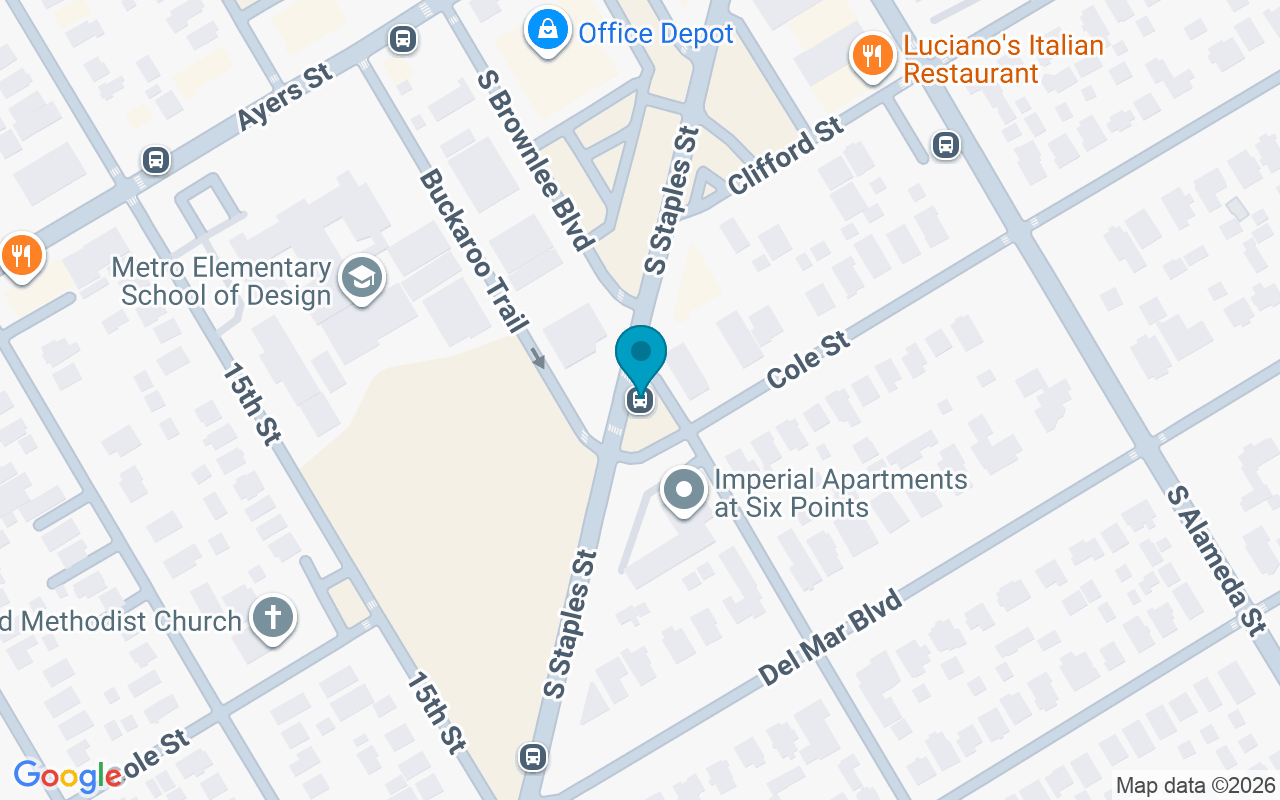 Map showing the location of Staples @ Brownlee